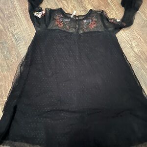 True Destiny Black Dress with Colorful Floral Accents